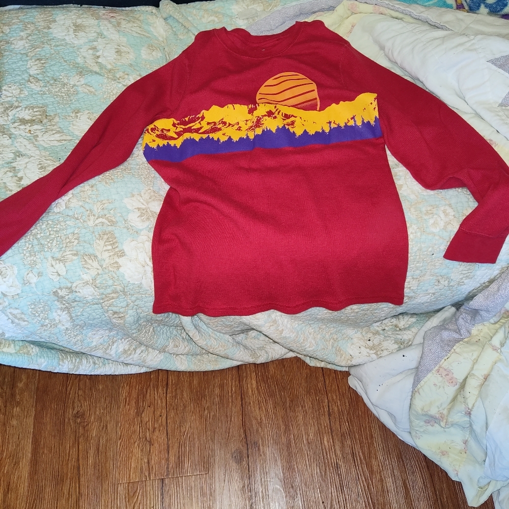 Red thermal like long sleeve shirt